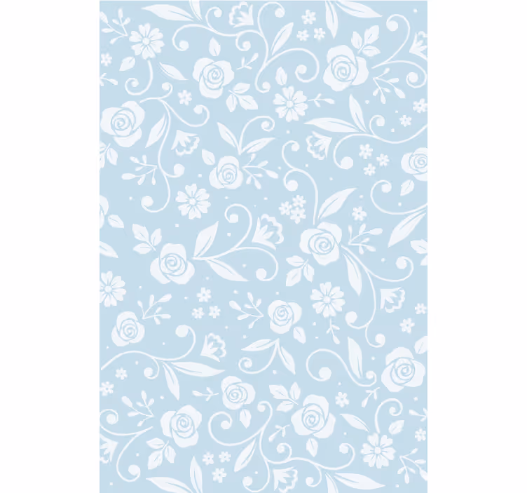 Natuur behang blauwe bloemenornament - TenStickers