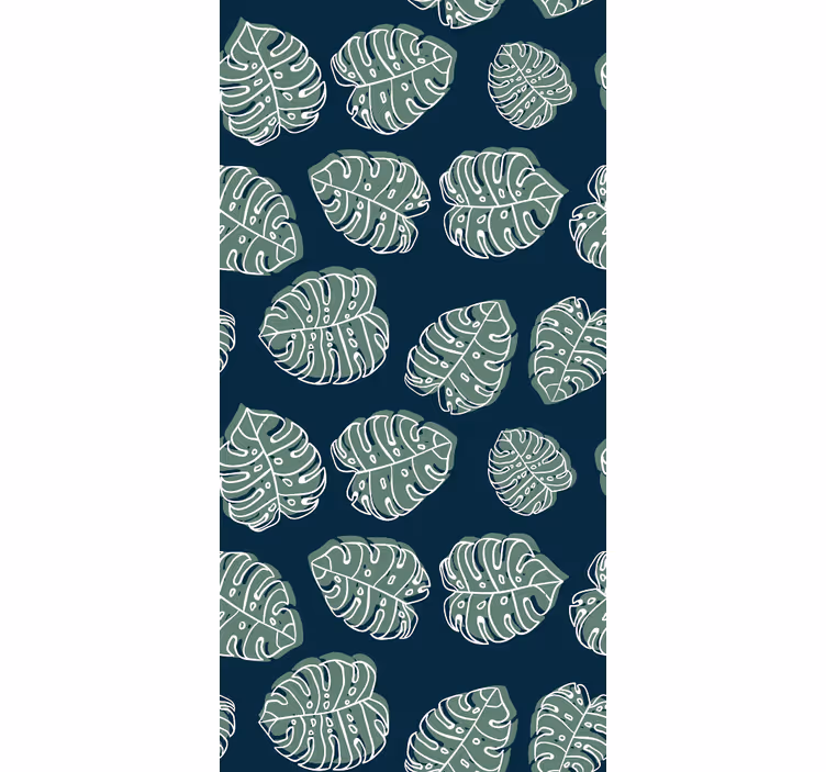 Natuur behang groene en blauwe monstera deliciosa - TenStickers