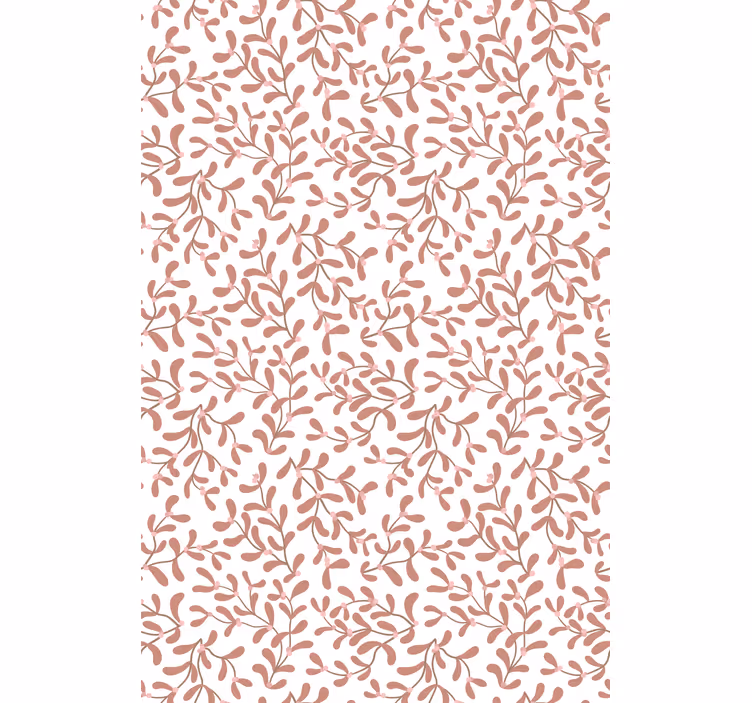 Natuur behang terracotta patroon met kleine bladeren - TenStickers