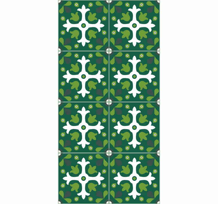 Natuur behang smaragd groene botanische print - TenStickers