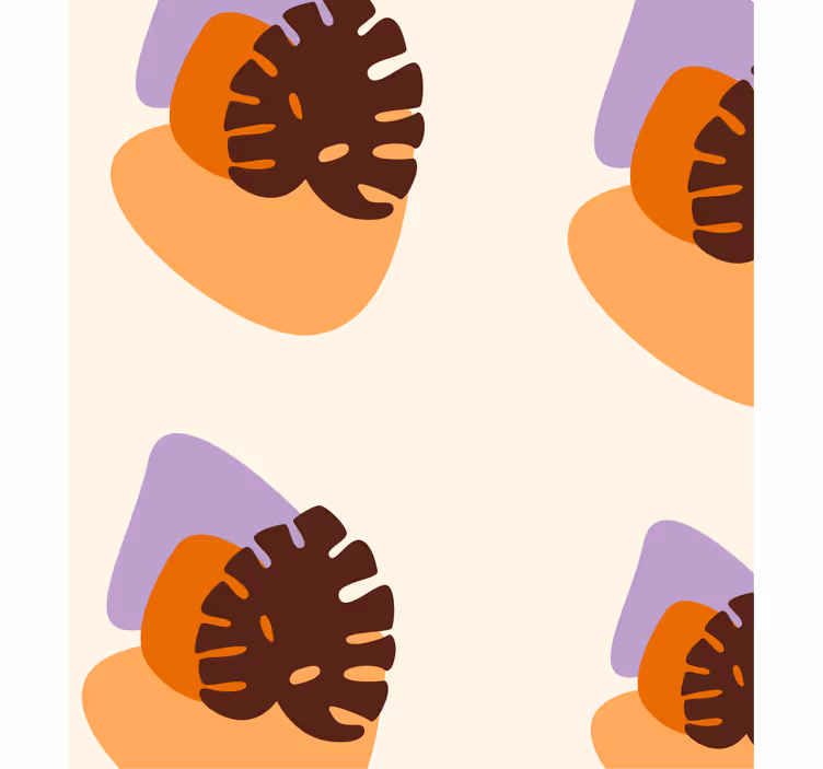 Natuur behang kleurrijke bladvormen - TenStickers
