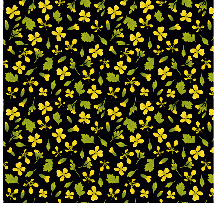 Natuur behang met levendig bloemenpatroon - TenStickers