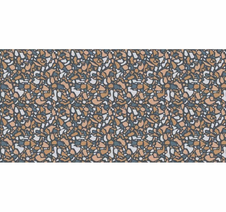 Behang patronen bruin en blauw terrazzo - TenStickers