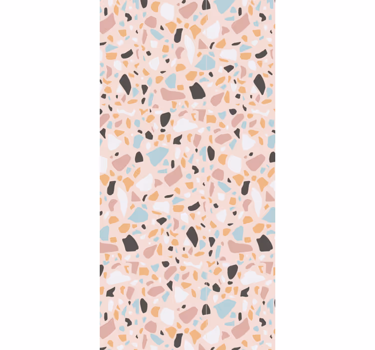 Behang patronen roze en blauwe aquarel terrazzo - TenStickers