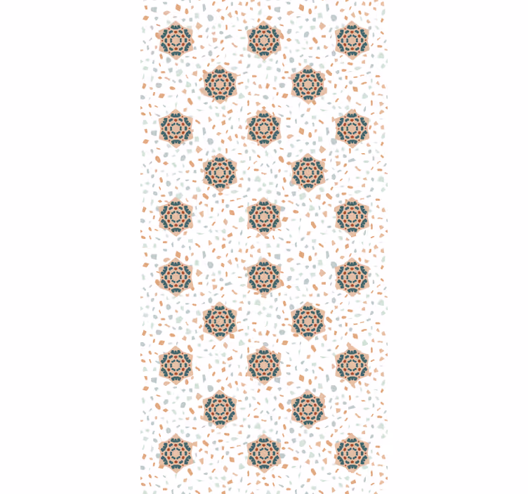 Behang patronen terrazzo met bloemen - TenStickers