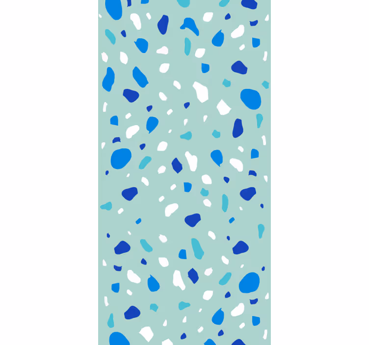 Behang patronen blauwe tinten terrazzo - TenStickers
