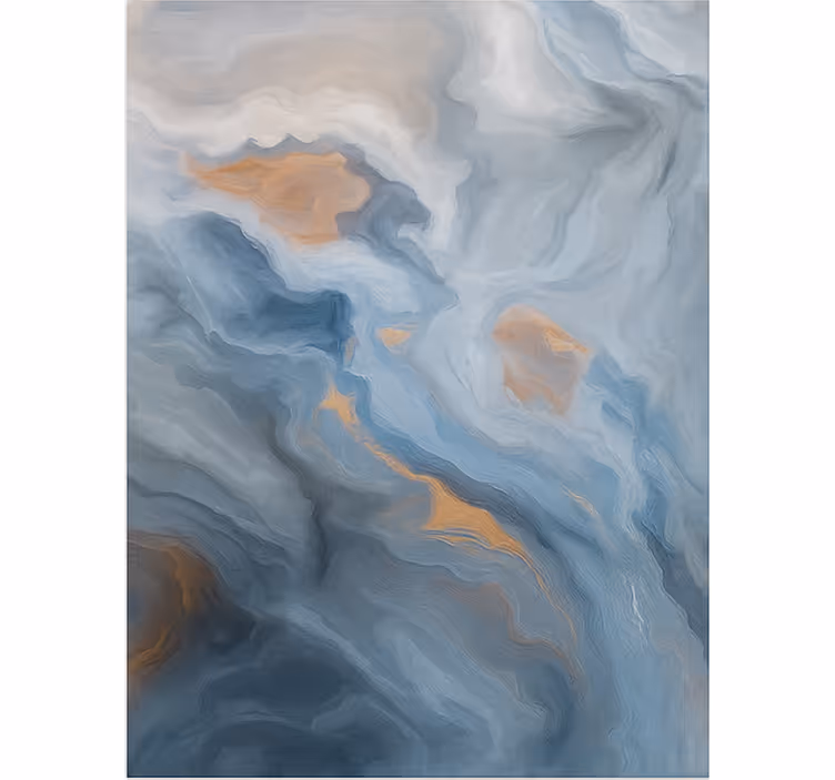 Marmeren behang in amberblauwe tinten - TenStickers