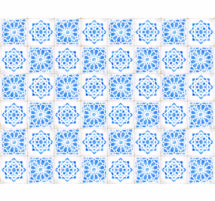 Tegels behang intricate blauwe patronen - TenStickers
