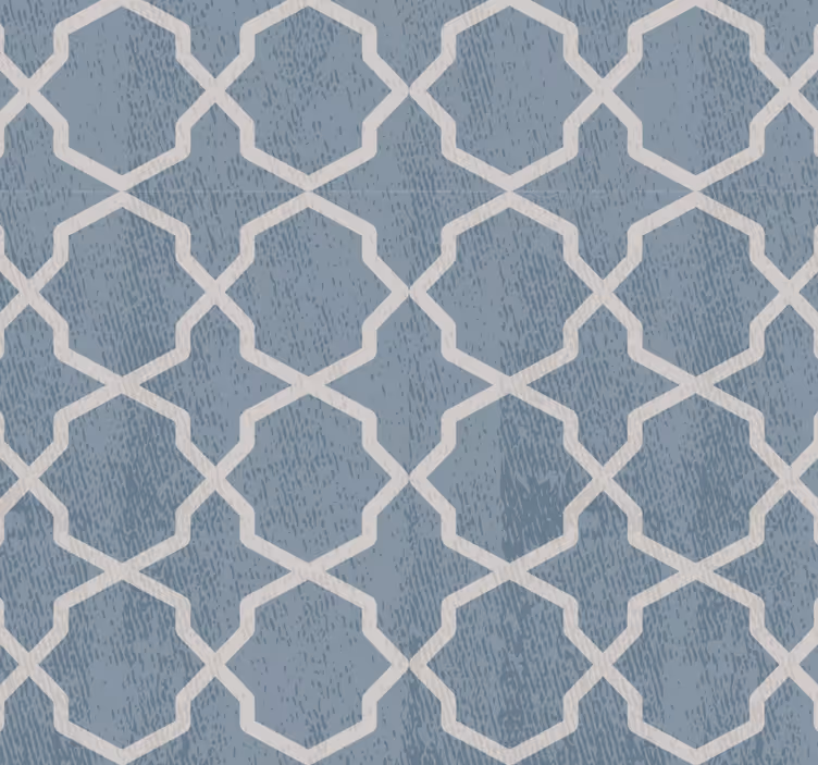 Tegels behang geometrisch blauw motief - TenStickers
