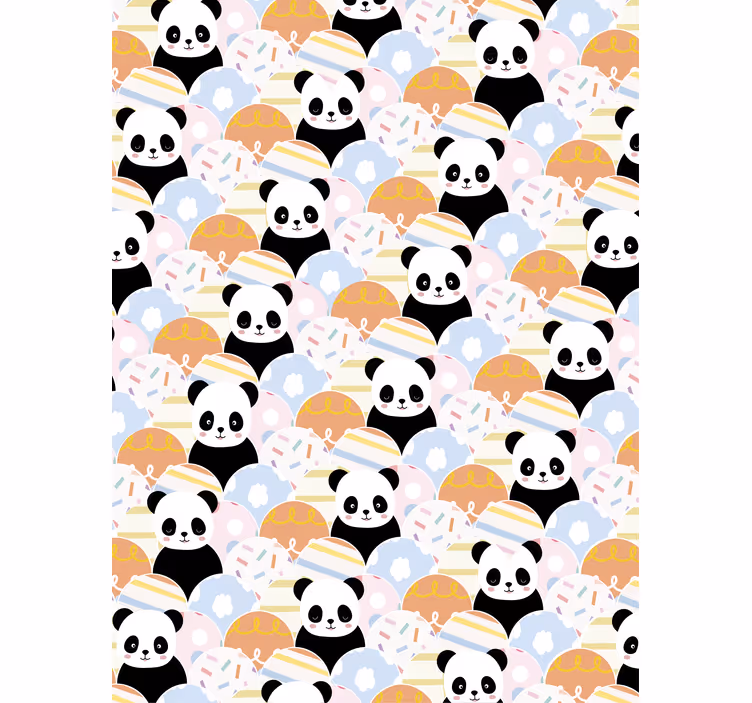 Behang kinderkamer patchwork dieren panda ontwerp - TenStickers