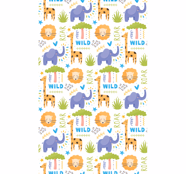 Behang kinderkamer safari dierenpatronen - TenStickers