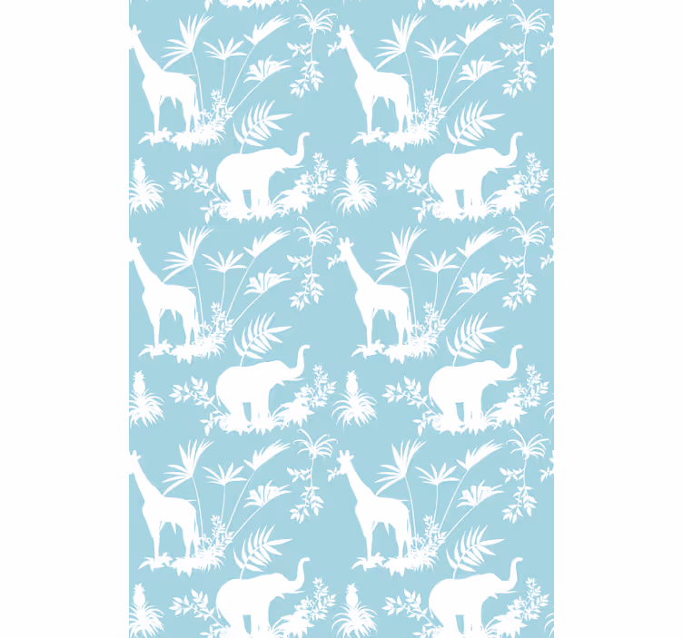 Behang kinderkamer olifanten en giraffen - TenStickers