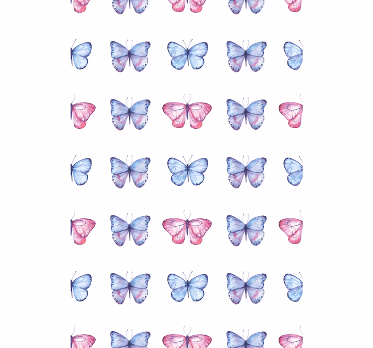 Behang kinderkamer blauwe en roze vleugels - TenStickers