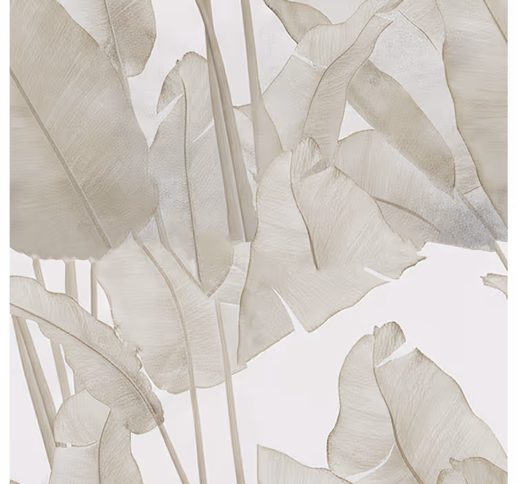 Woonkamer behang beige bananenblad - TenStickers