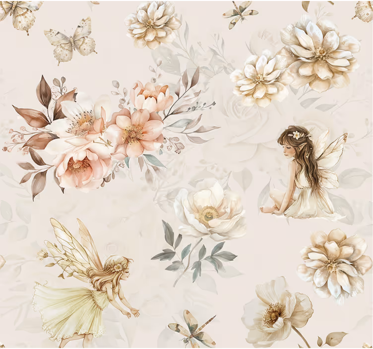 Woonkamer behang soft pastel fee - TenStickers