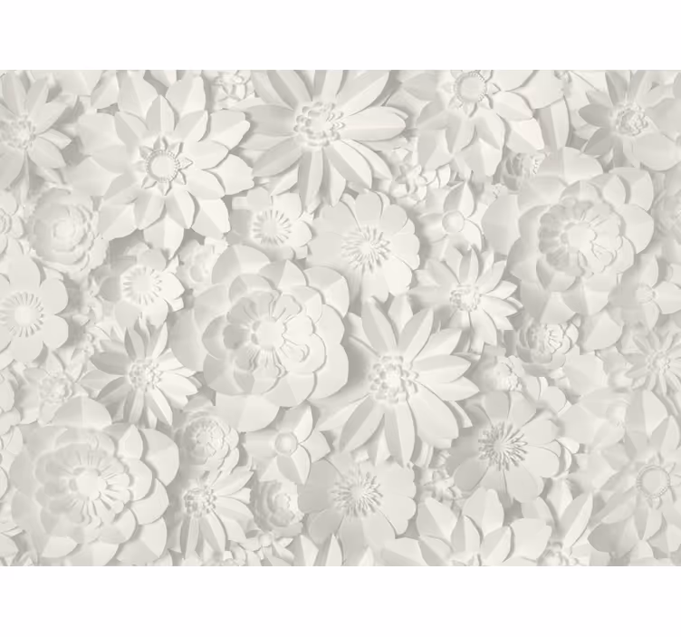 Woonkamer behang white paper bloom behang - TenStickers