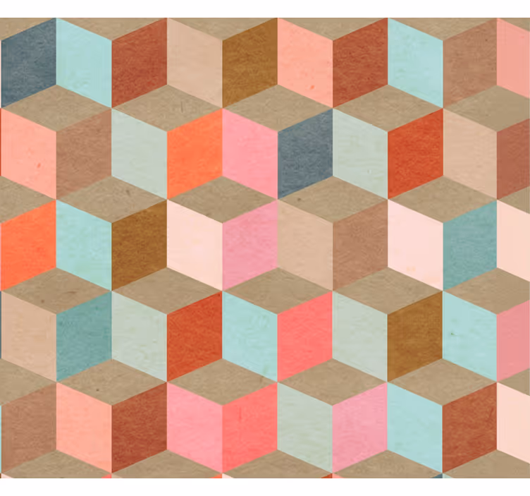 Woonkamer behang pastel geometrisch kraftpatroon - TenStickers