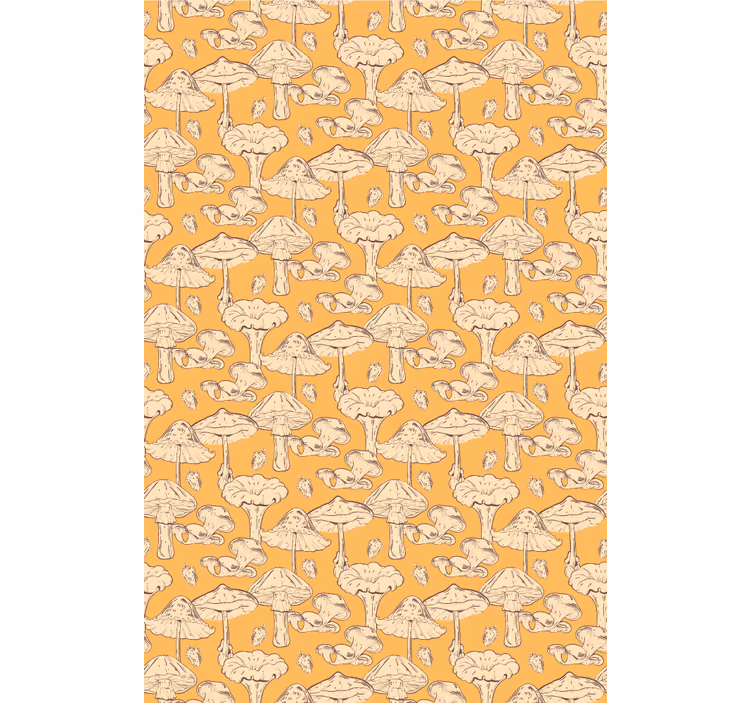 Behang gang paddenstoelenpatroon ontwerp - TenStickers