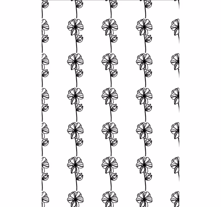 Behang gang zwarte verticale bloemen - TenStickers