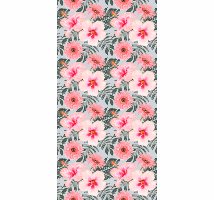 Behang gang hibiscus en bloemen - TenStickers