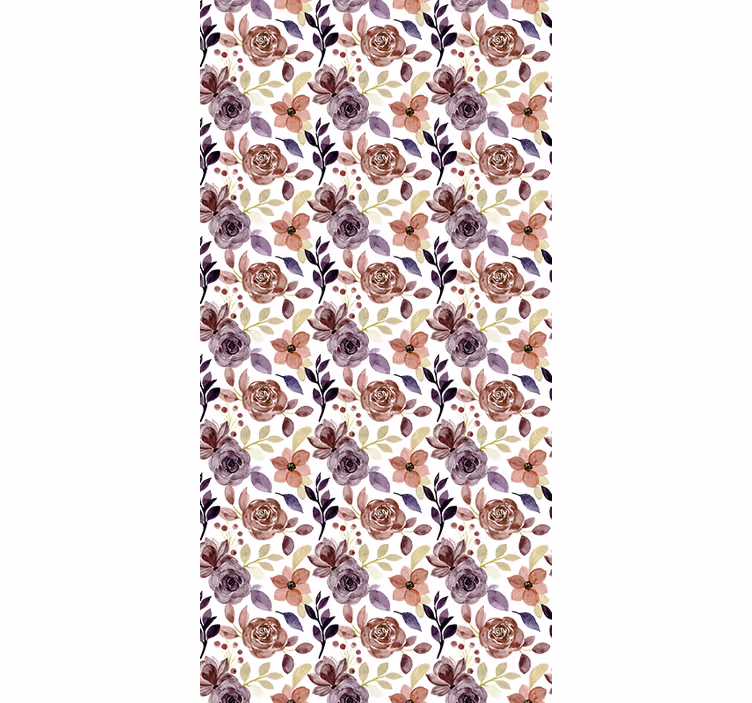 Behang gang rozen en bloemen patroon - TenStickers