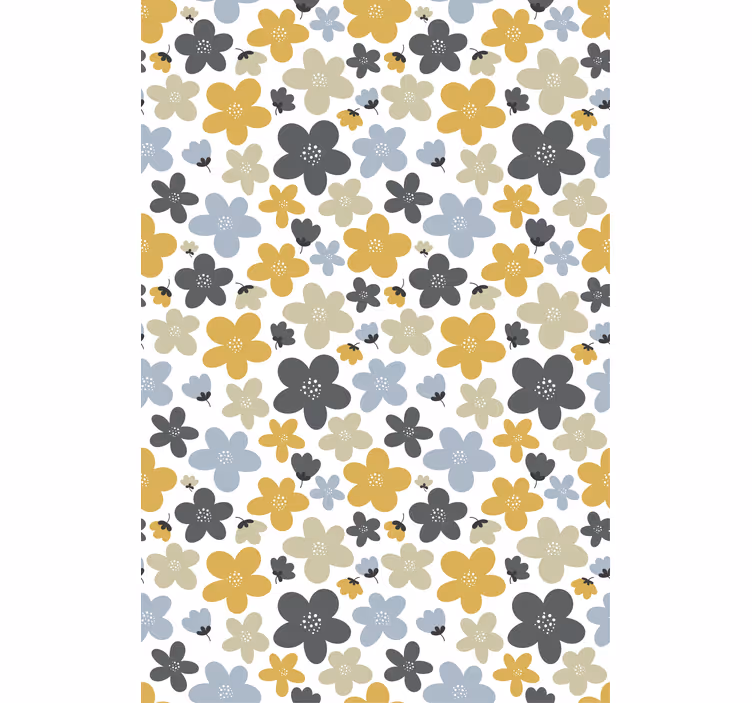 Behang scandinavië pastel kleuren abstracte bloemen - TenStickers