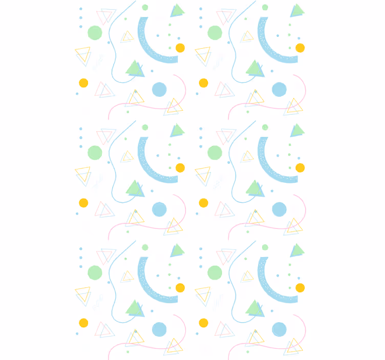 Behang scandinavië groen en blauwe driehoekpatroon - TenStickers