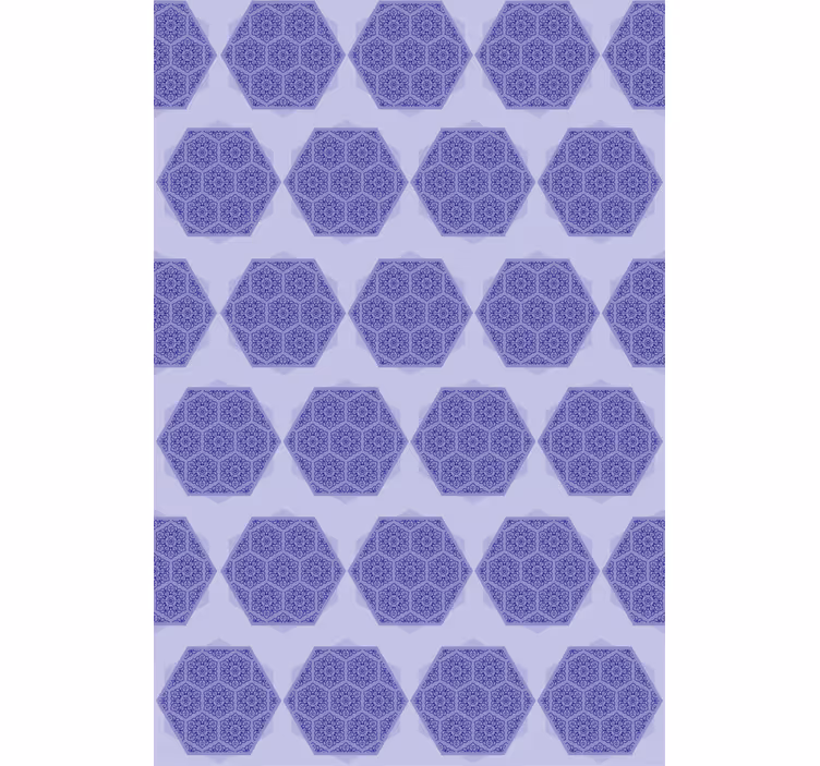 Behang print complexe paarse hexagons - TenStickers