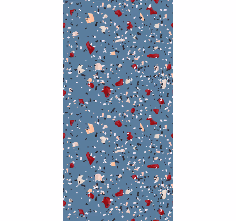 Behang print blauwe geometrische terrazzo - TenStickers