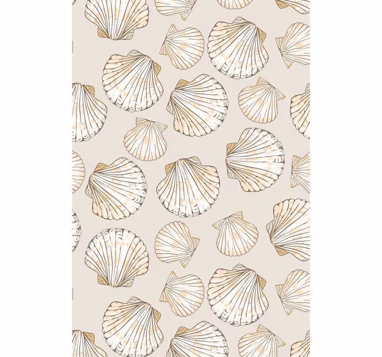 Woonkamer behang schelpenpatroon - TenStickers