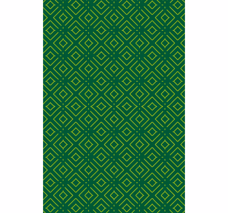 Woonkamer behang geometrisch groen patroon - TenStickers