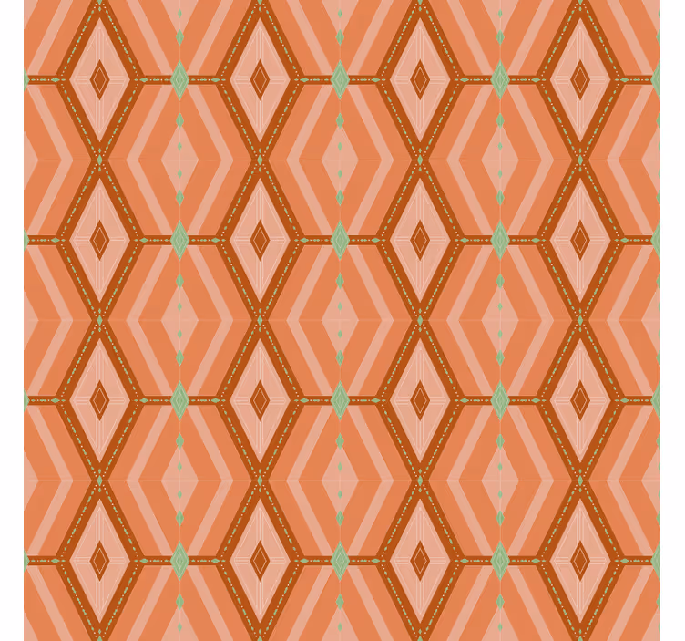 Woonkamer behang geometrisch hexagonaal patroon - TenStickers