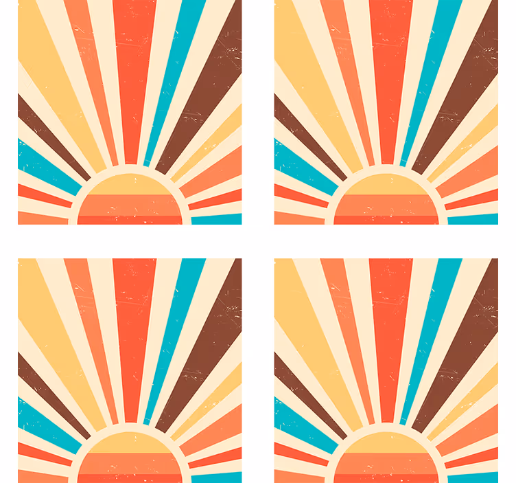 Vintage behang abstract vintage zonsondergang - TenStickers