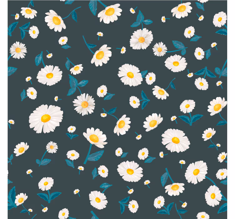 Behang bloemen madeliefjespatroon - TenStickers