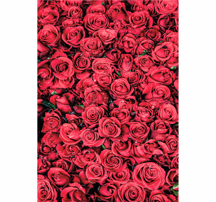 Behang bloemen rode bloemen met textuur achtergrond - TenStickers
