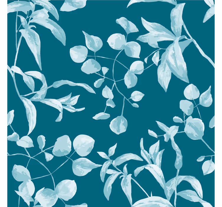 Behang bloemen blauw aquarel ontwerp - TenStickers