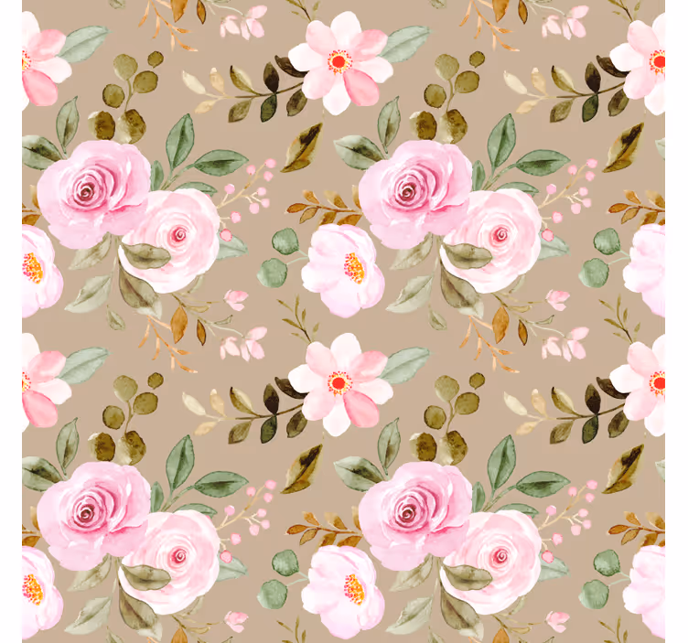 Behang bloemen vintage beige rozen textuur - TenStickers