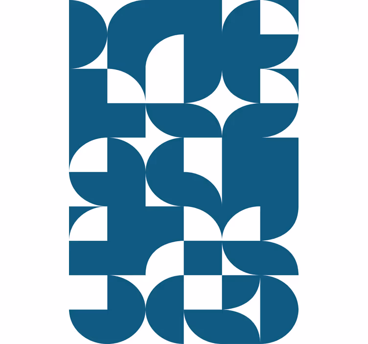 Geometrisch behang blauwe cirkel kunstpatroon - TenStickers