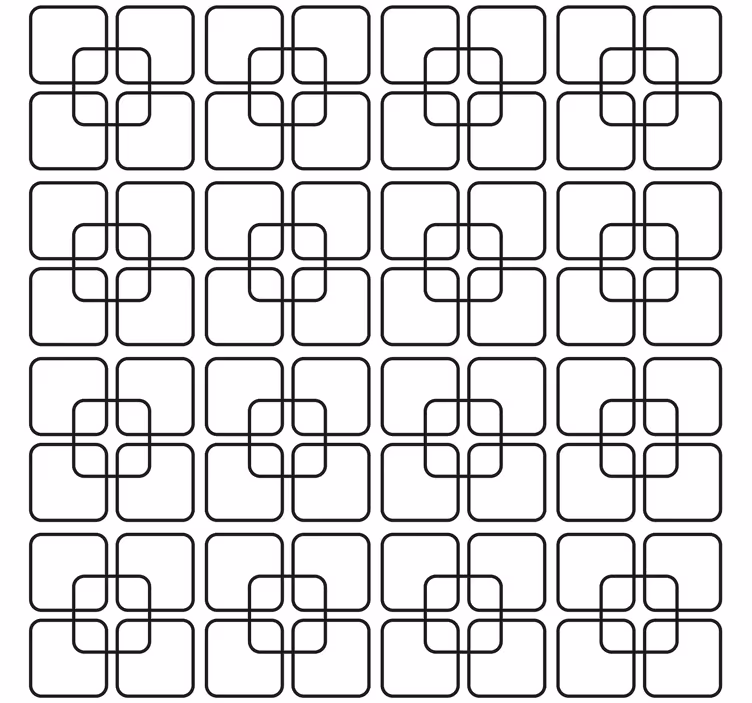 Geometrisch behang zwart vierkant stedelijk patroon - TenStickers