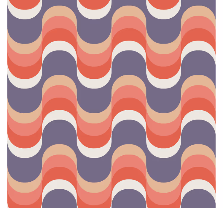 Geometrisch behang met golvend patroon ontwerp - TenStickers