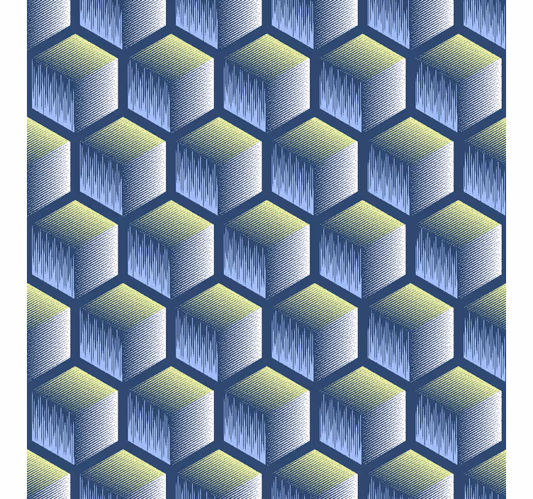Geometrisch behang hexagonaal cube patroon - TenStickers