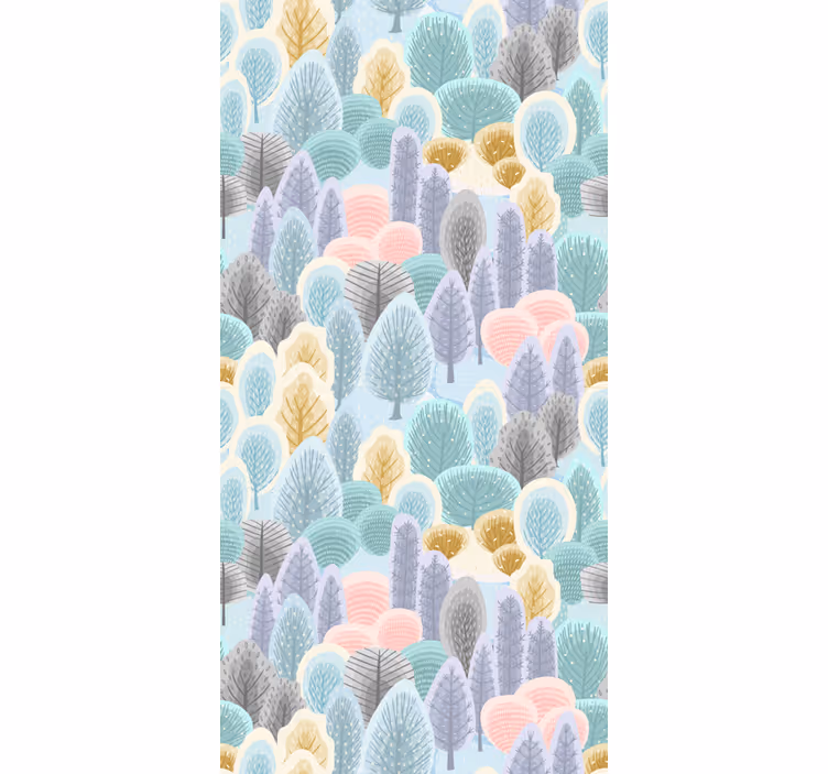 Bomen behang pastel bospatroon - TenStickers