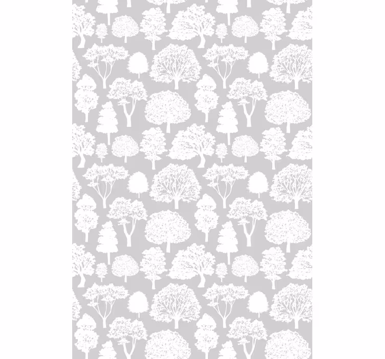 Bomen behang witte en grijze bomen - TenStickers