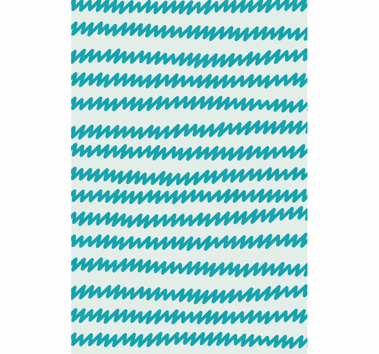 Behangbedrijf aquamarijn en wit handgetekende zigzag - TenStickers