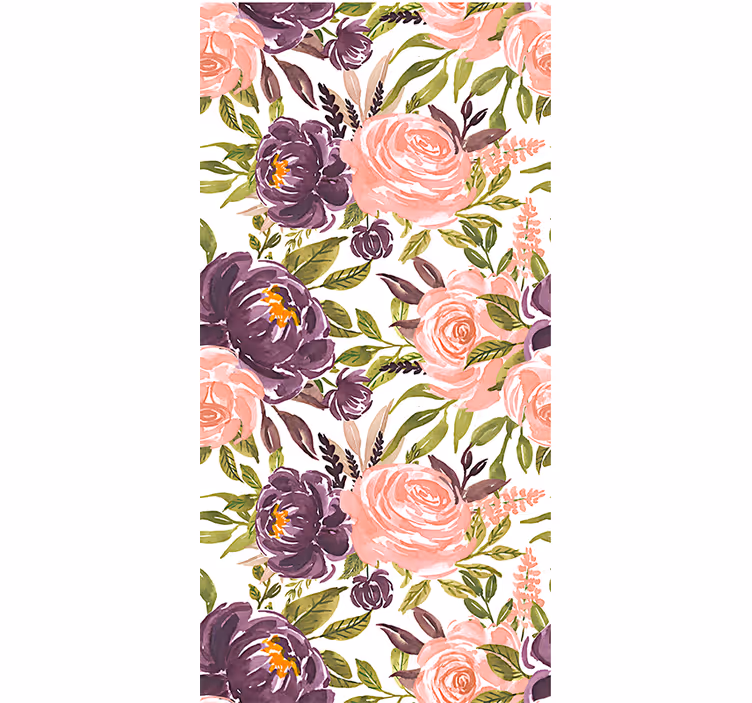 Woonkamer behang charmante aquarel bloesems - TenStickers
