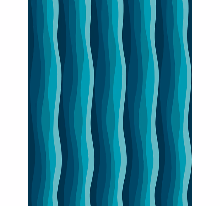 Woonkamer behang golvend blauw patroon - TenStickers