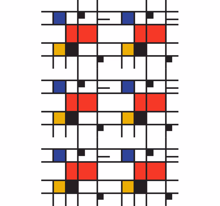 Behang modern mondriaanse geometrische kunst - TenStickers
