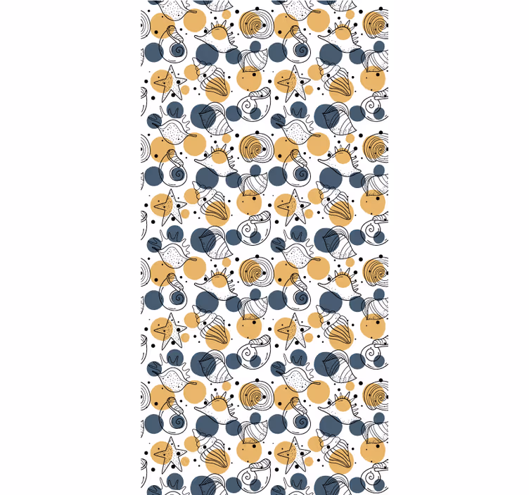 Behang modern patroon met schelpen - TenStickers