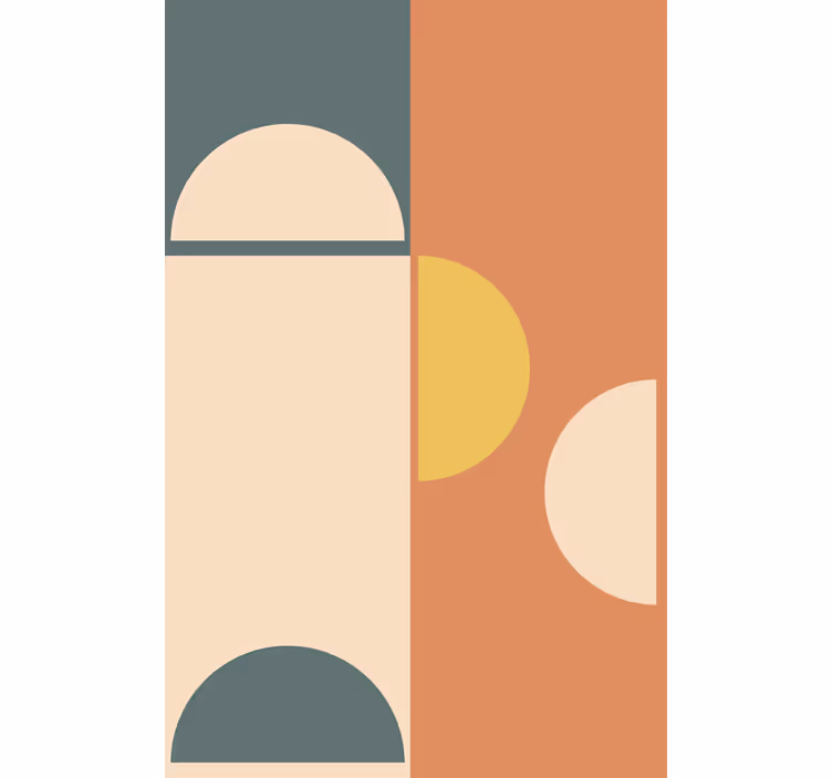Behang modern halve cirkels en rechthoeken geometrisch kunst - TenStickers