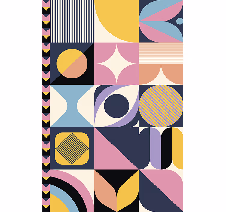 Behang modern geometrische kunst met meerdere figuren - TenStickers